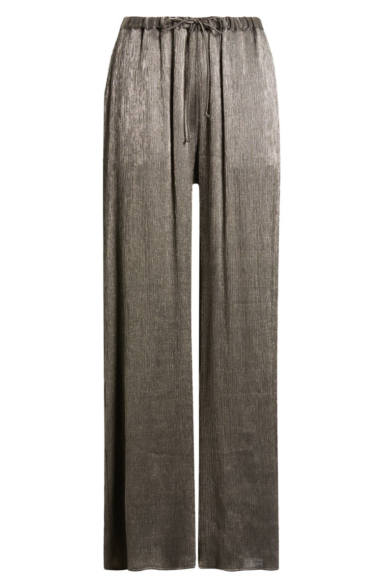 Nation LTD Paloma Plissé Wide Leg Drawstring Pants, Alternate, color, Graphite Foil