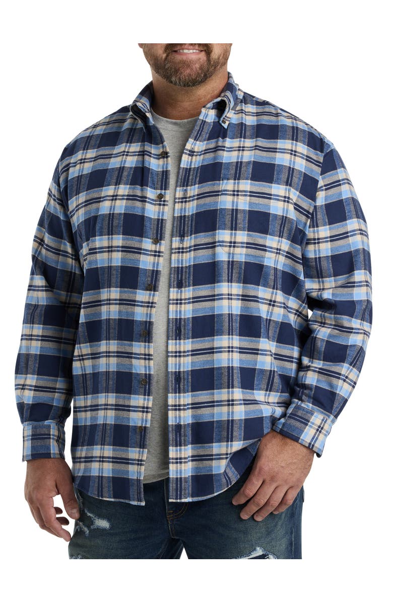Harbor Bay by DXL Plaid Flannel Sport Shirt, Alternate, color, 