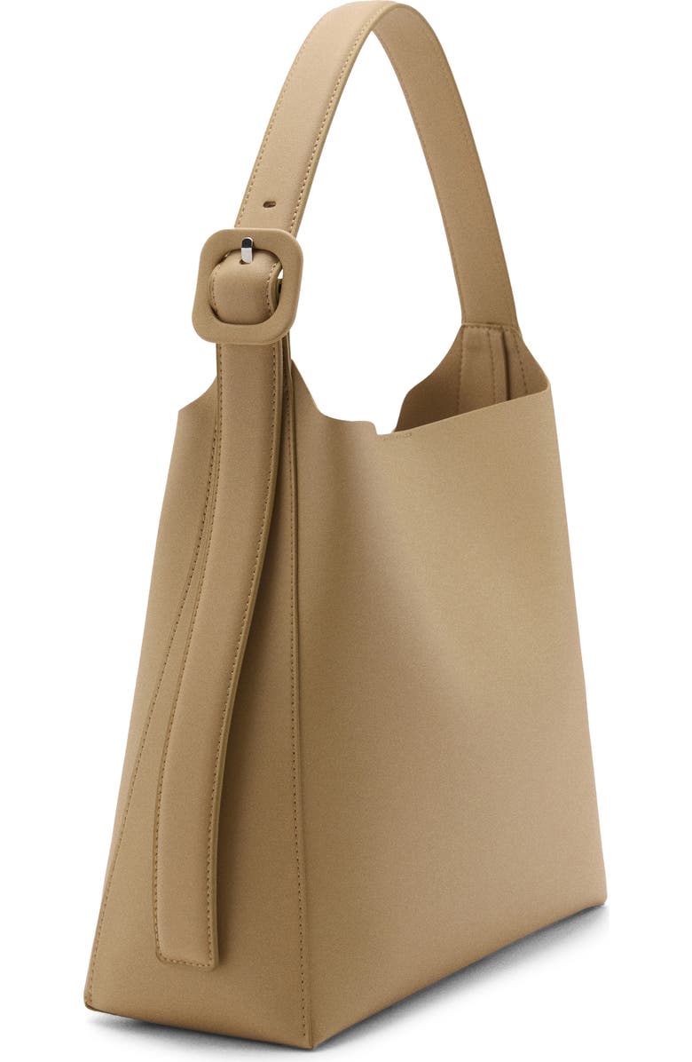 MANGO Faux Leather Bucket Bag, Alternate, color, Vanilla
