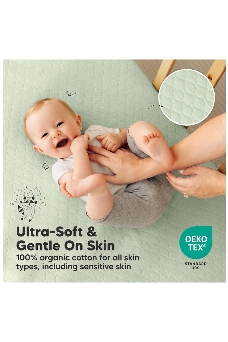 2-Pack Mavy Protect+ Waterproof Crib Mattress Protector, Alternate, color, Sage