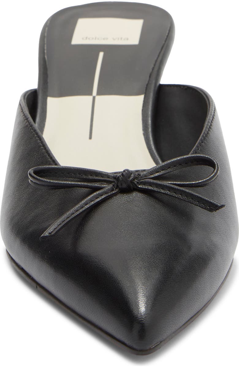 Dolce Vita Cleo Pointed Toe Kitten Heel Mule, Alternate, color, Black Leather