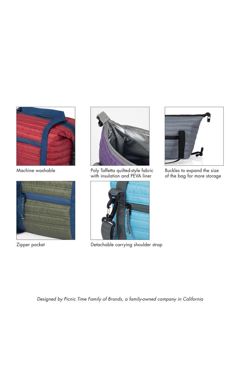 Oniva Midday Quilted Washable Insulated Lunch Bag, Alternate, color, Obsidian Black