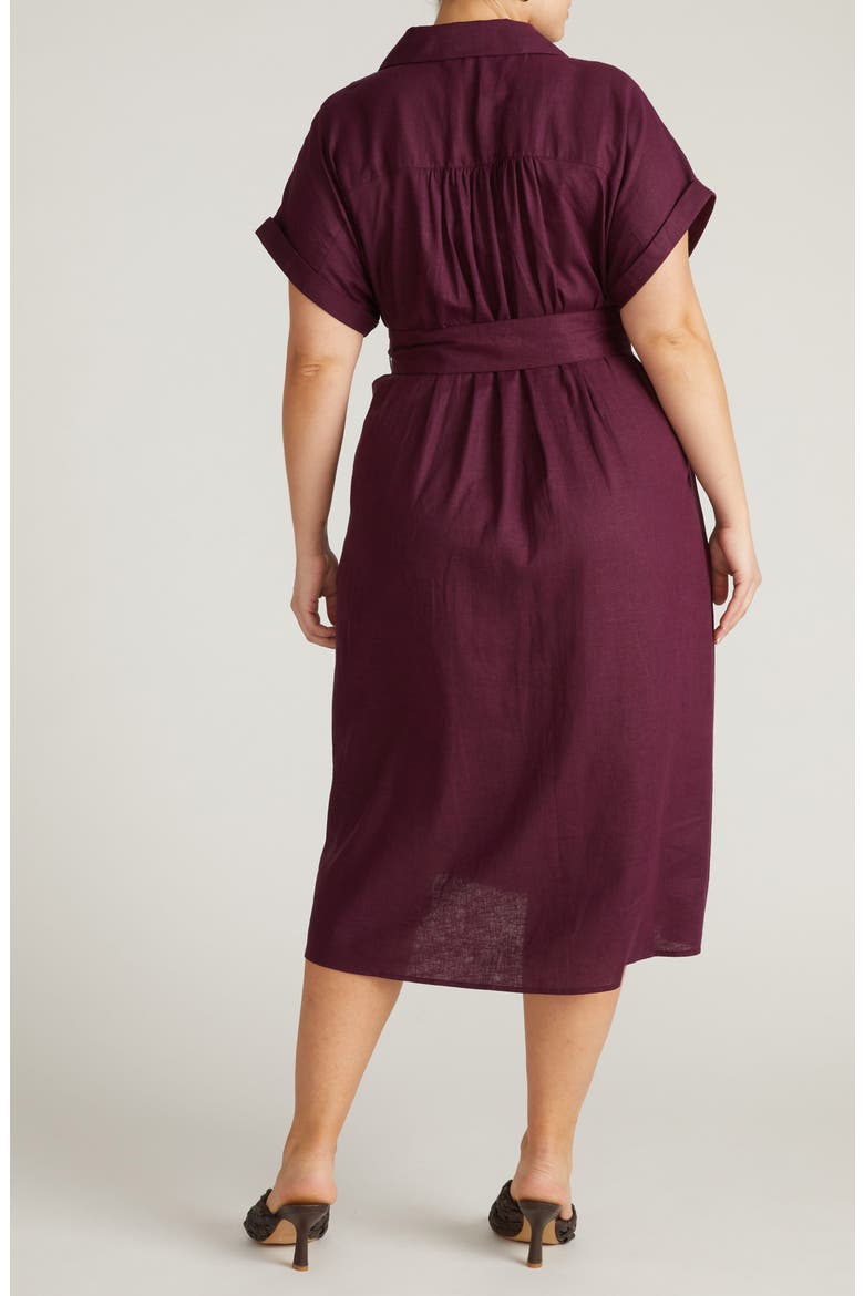 Sandy Linen Blend Shirtdress, Alternate, color, ACAI PURPLE