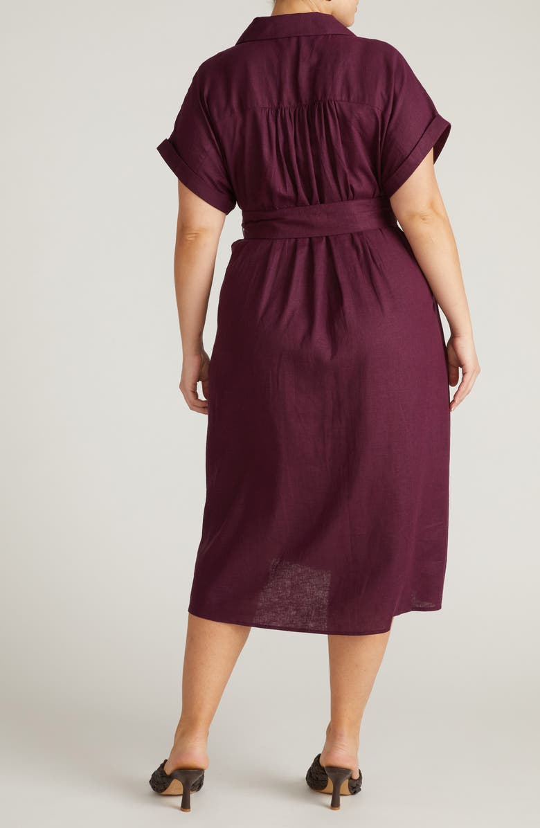 Universal Standard Sandy Linen Blend Shirtdress, Alternate, color, Acai Purple