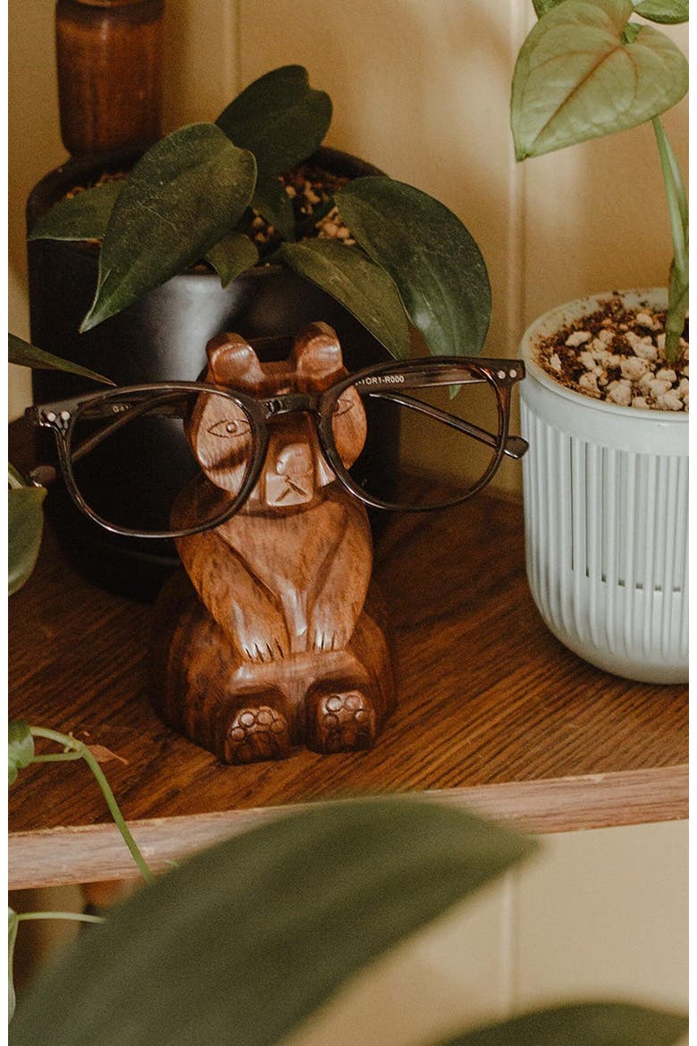 Bear Eyeglasses Holder Stand, Alternate, color, Brown