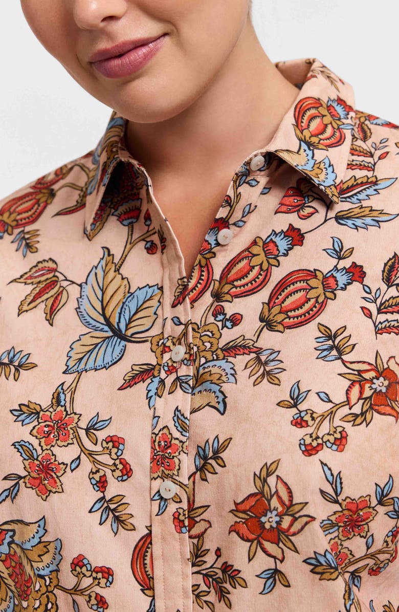 Foxcroft Hampton Autumn Corduroy Button-Up Shirt, Alternate, color, Camel Multi