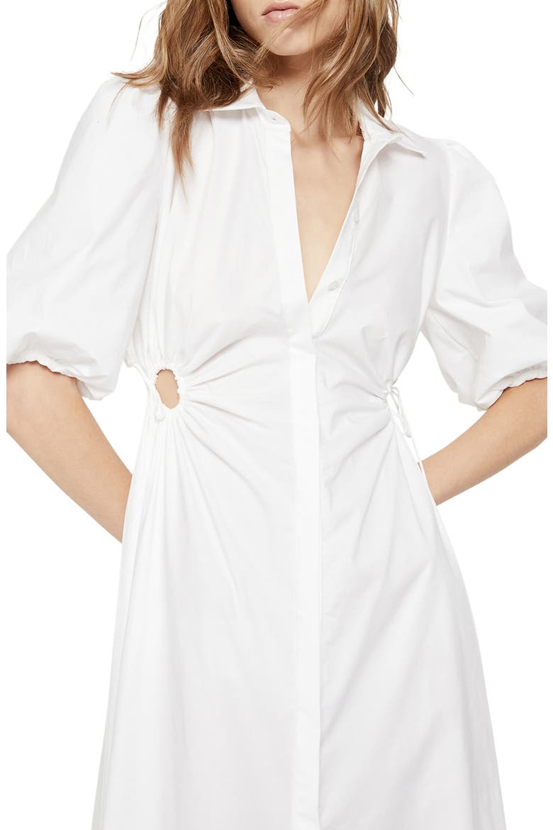 Cutout Midi Shirtdress, Alternate, color, ORCHID WHITE