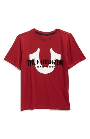 True Religion Kids' Horseshoe Cotton Graphic T-shirt In Red