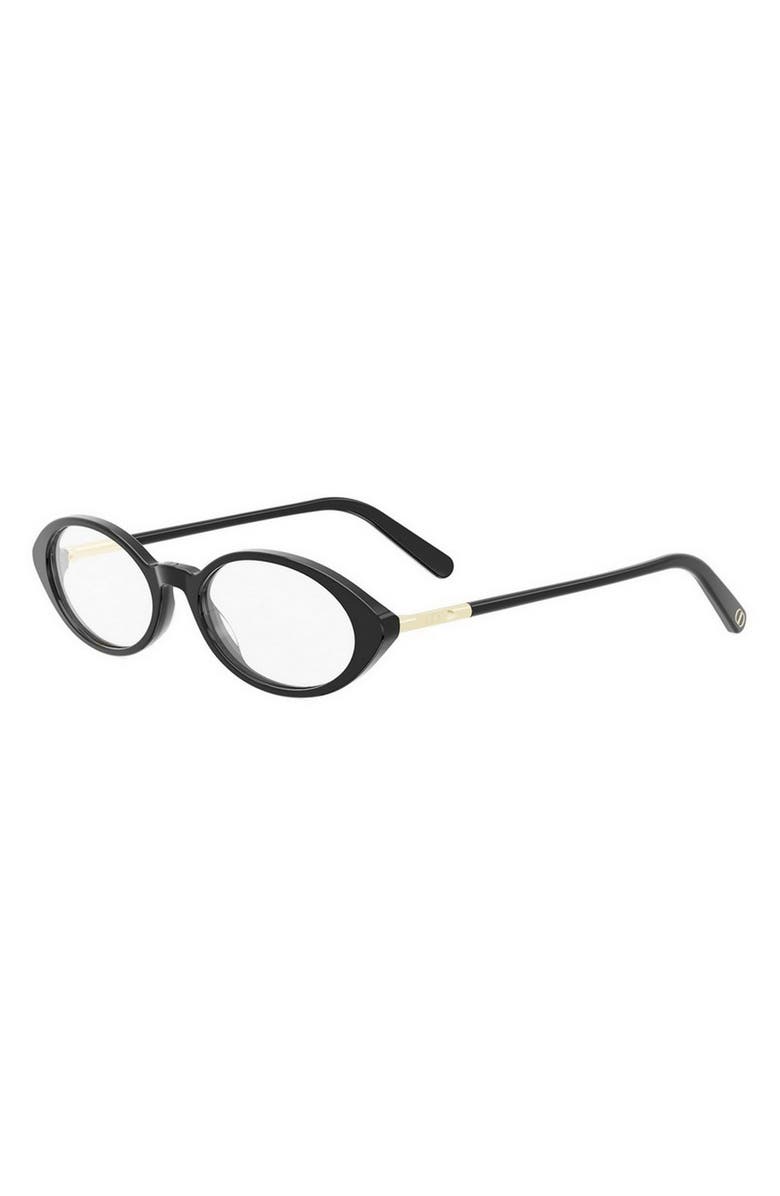DIOR Mini CD O R8I 51mm Oval Optical Glasses, Alternate, color, Shiny Black