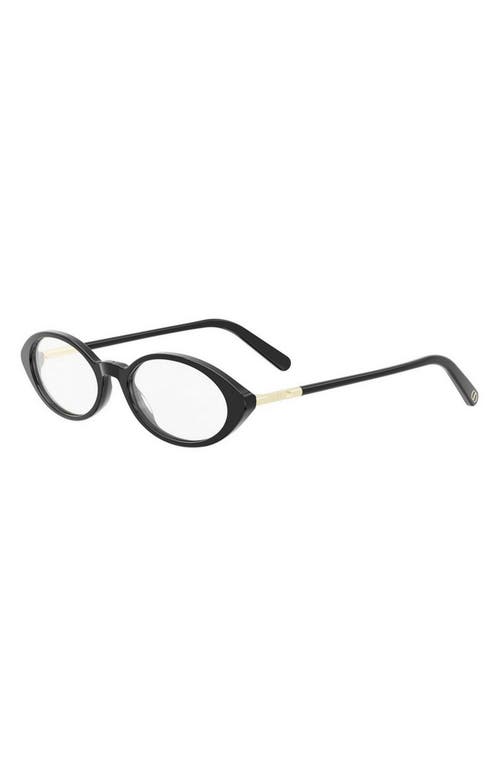 Dior Mini Cd O R8i 51mm Oval Optical Glasses In Black