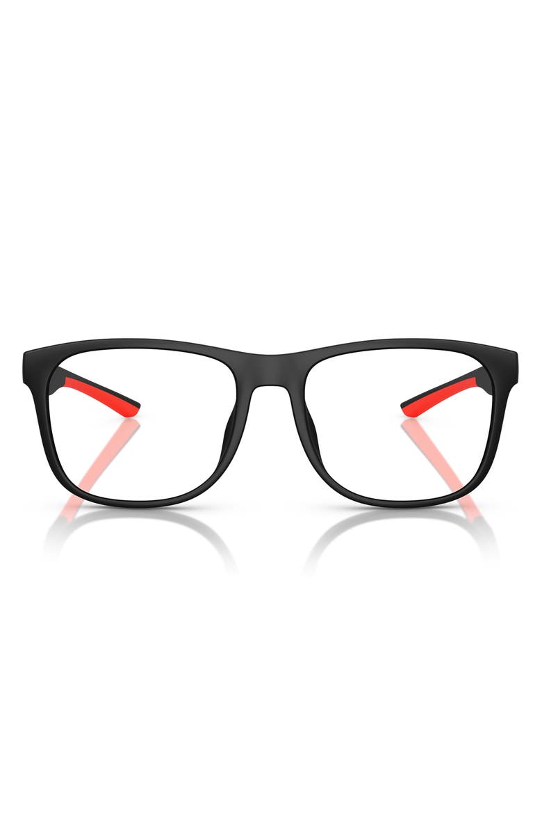 Scuderia Ferrari 56mm Square Optical Glasses, Main, color, Matte Black