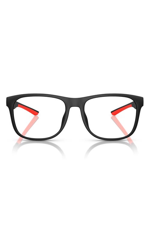 Scuderia Ferrari 54mm Square Optical Glasses In Matte Black