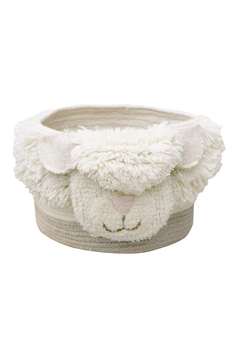 Woolable Pink Nose Sheep Basket, Main, color, SHEEP WHITE