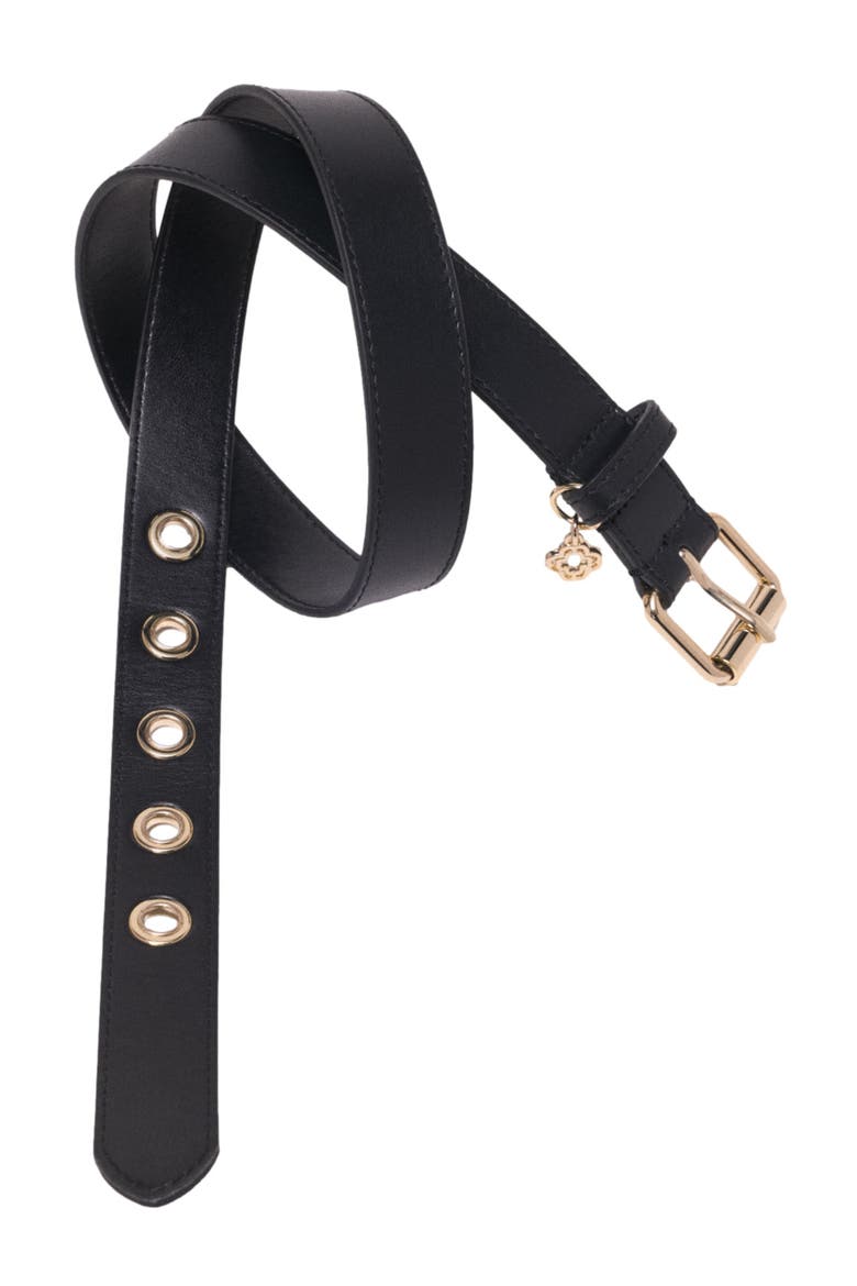 Leather belt with Miss M buckle, Alternate, color, Black