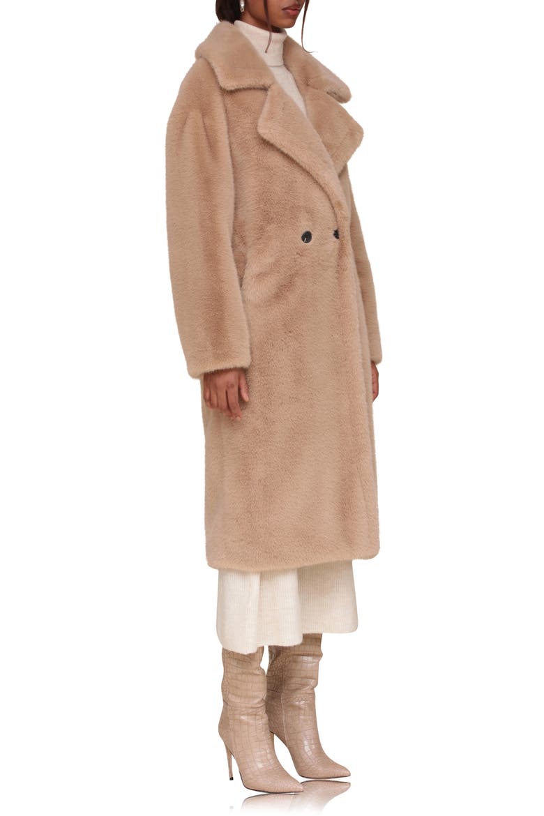 Oversize Luxe Faux Fur Longline Coat, Alternate, color, TAUPE