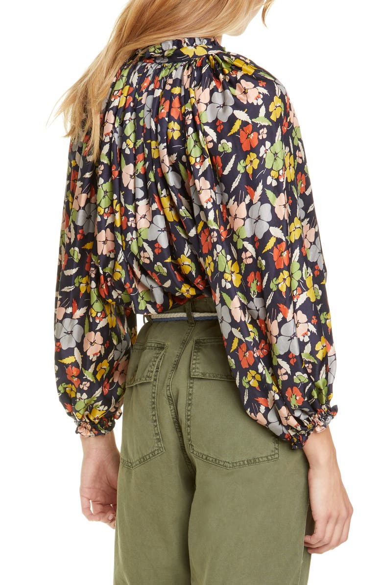 THE GREAT. The Lyric Silk Top, Alternate, color,