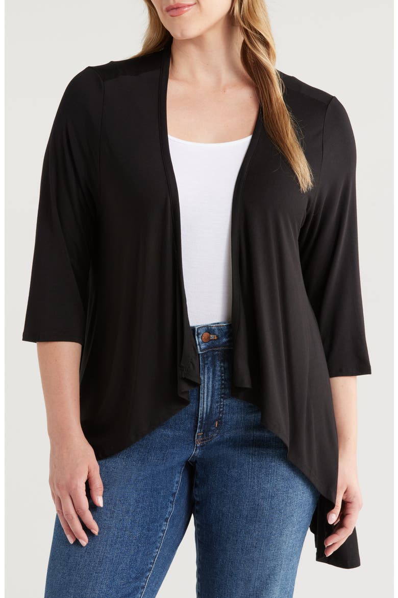 Open Front Cardigan, Main, color, BLACK