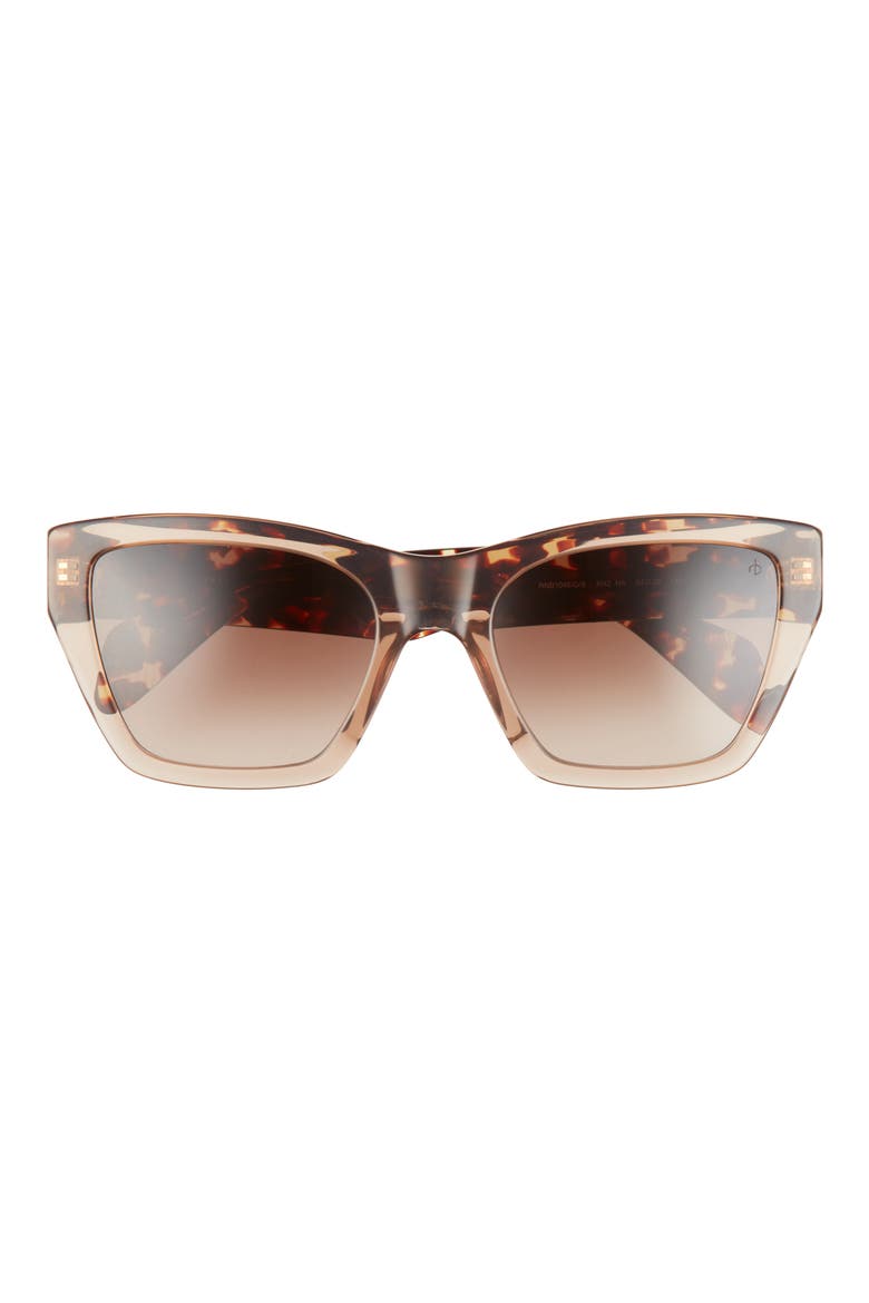 54mm Gradient Rectangle Sunglasses, Main, color, BEIGE HAVANA/ BROWN GRADIENT