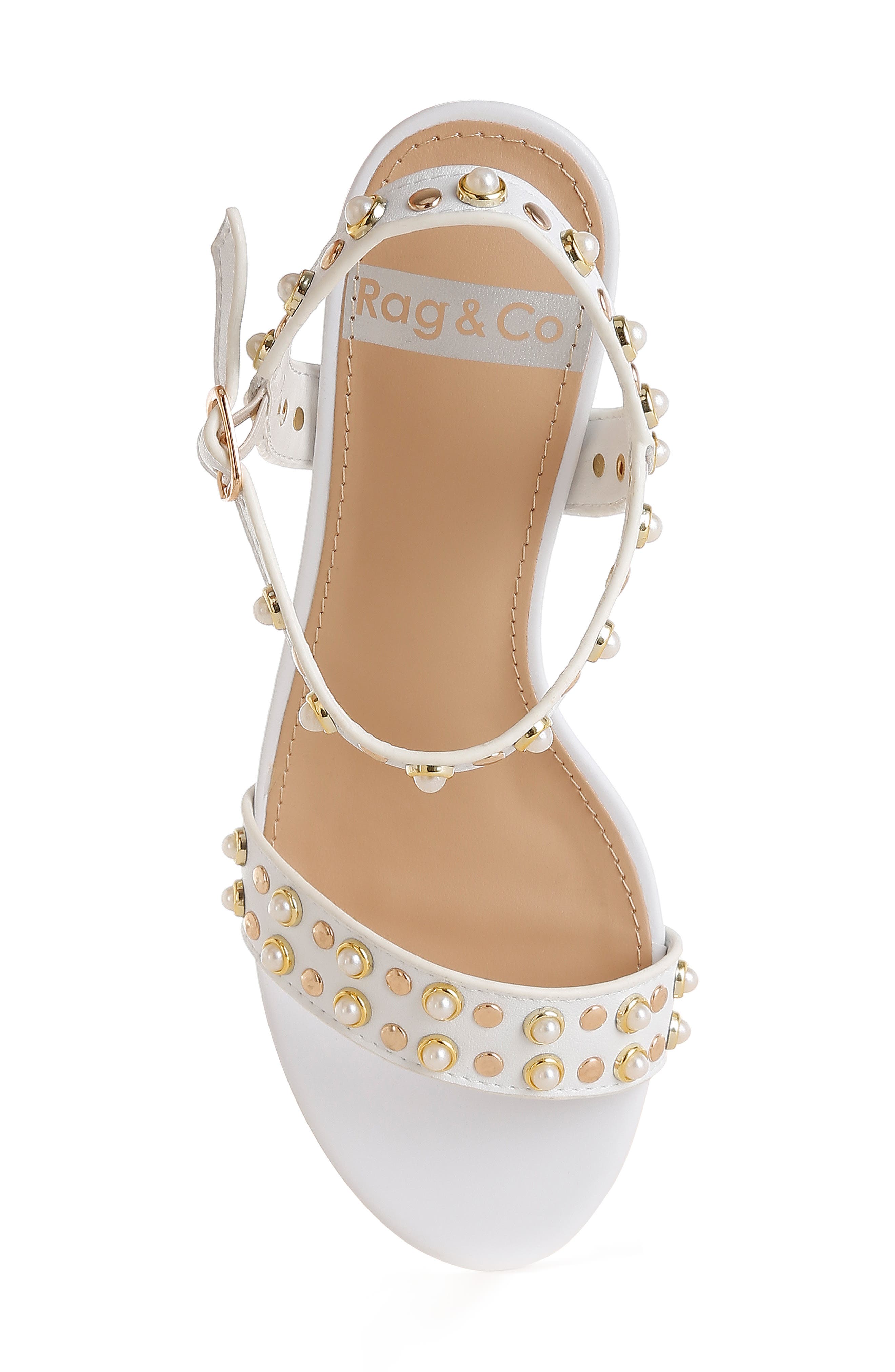 Nidara Studded Sandal, Alternate, color, WHITE