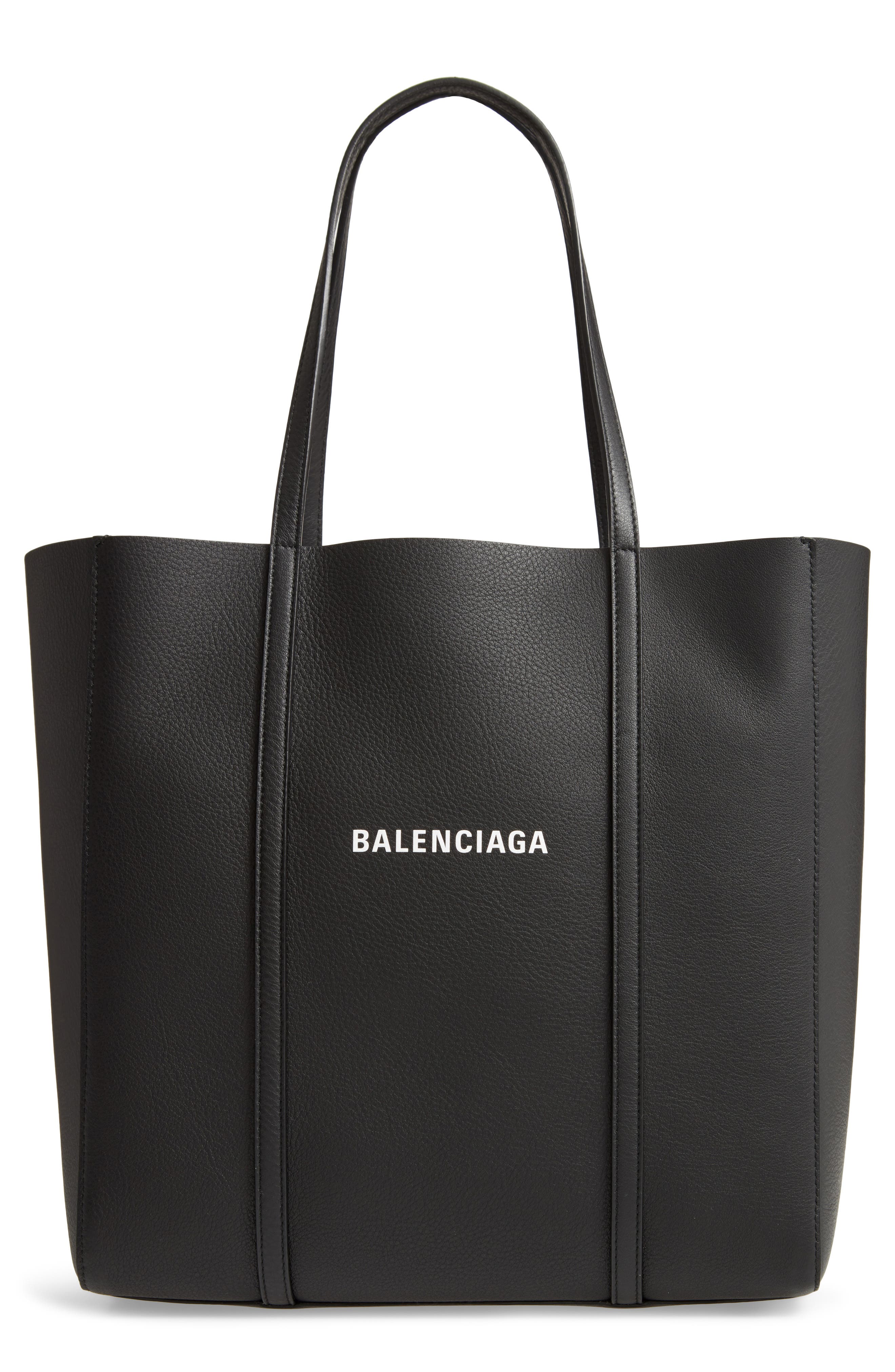 Balenciaga Small Everyday Logo Calfskin Tote, Main, color, 