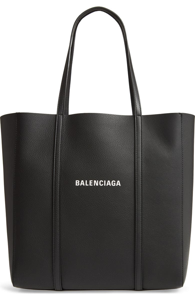 Balenciaga Small Everyday Logo Calfskin Tote, Main, color,