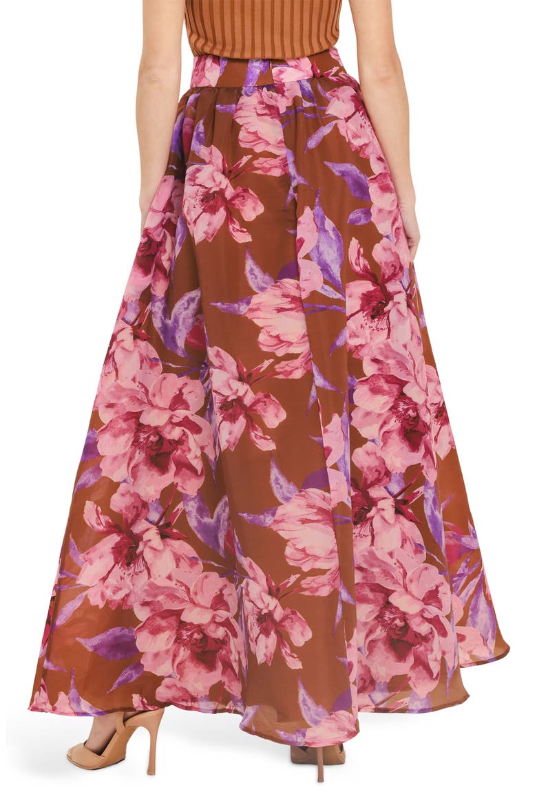 Print Maxi Skirt, Alternate, color, BROWN PINK MULTI
