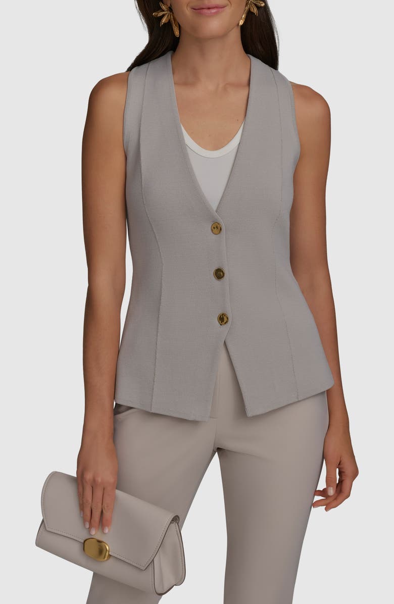 Donna Karan New York Button-Up Knit Vest, Main, color, 