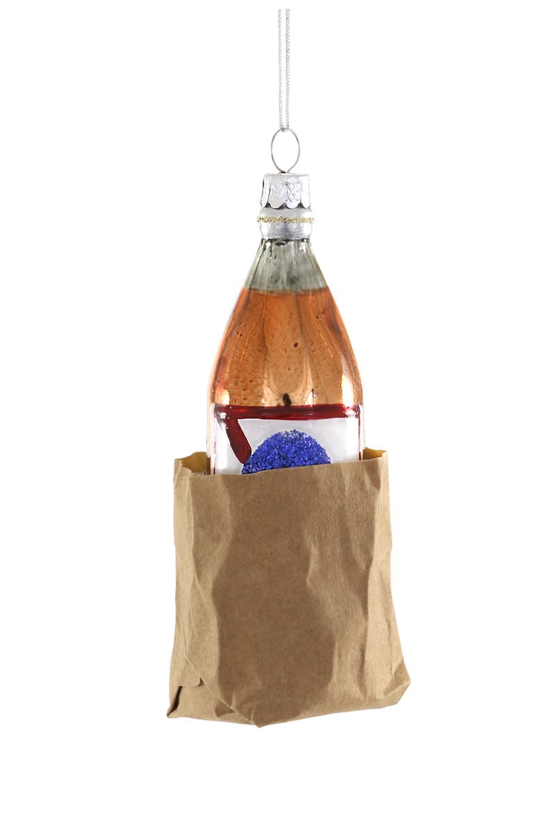 Beer in a Bag Ornament, Main, color, BROWN MULTI