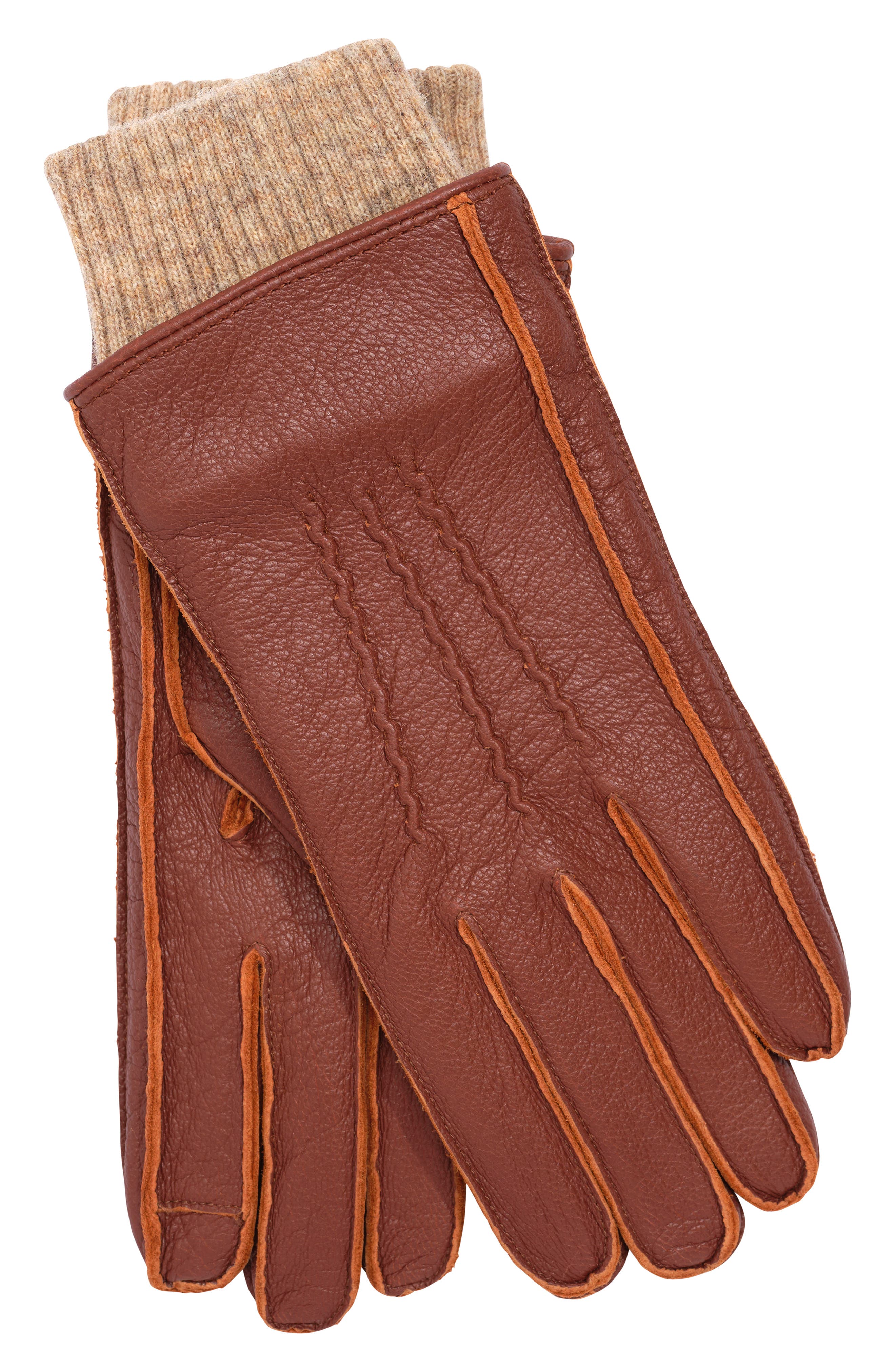 Faherty Mixed Media Leather Gloves