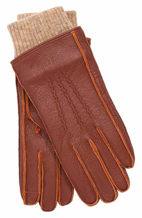 Faherty Mixed Media Leather Gloves