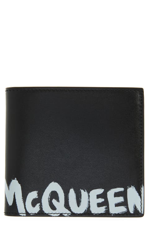 Alexander McQueen Graffiti Logo Leather Bifold Wallet