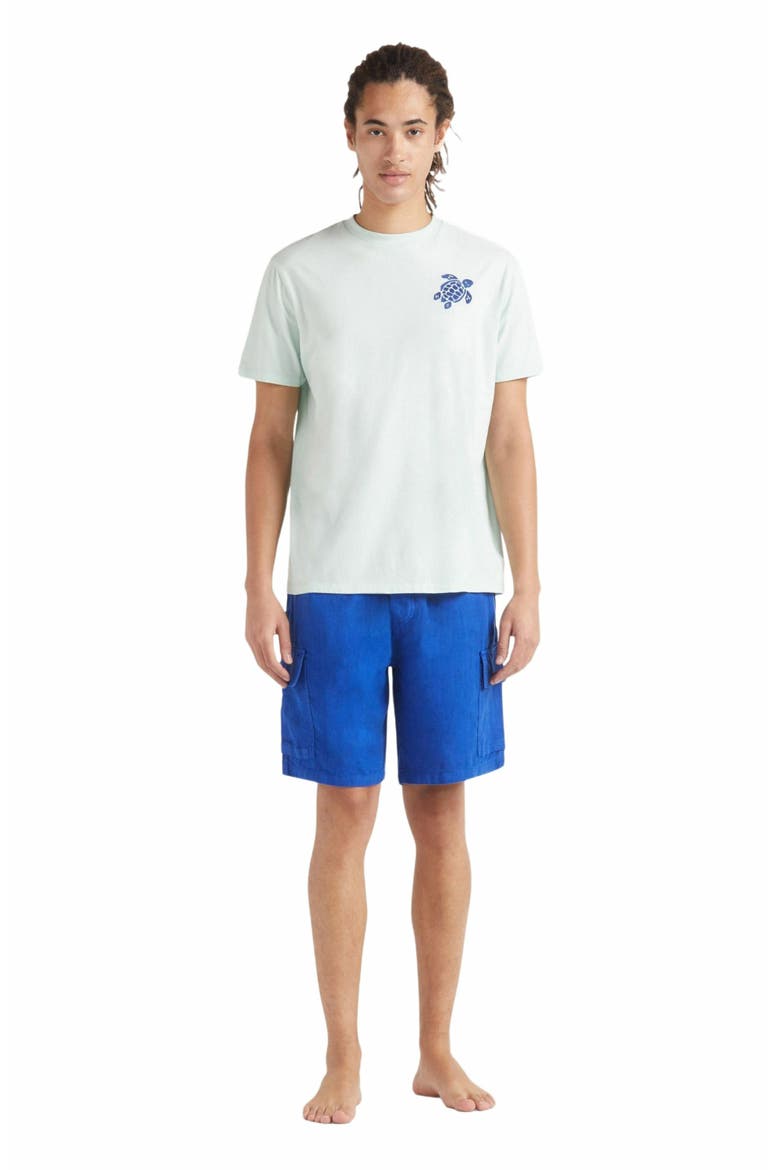 Men's Embroidered Turtle Cotton T-Shirt, Alternate, color, PACIFIC