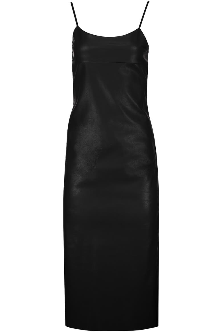 Tyler Faux Leather Dress, Alternate, color, Black