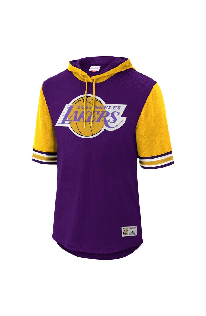 Mitchell & Ness Men's Mitchell & Ness Purple Los Angeles Lakers Hardwood Classics Buzzer Beater Mesh Pullover Hoodie, Alternate, color, 