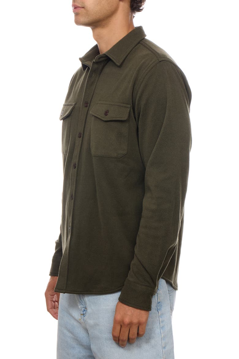 Micro Stripe Button Down Shirt, Alternate, color, OLIVE