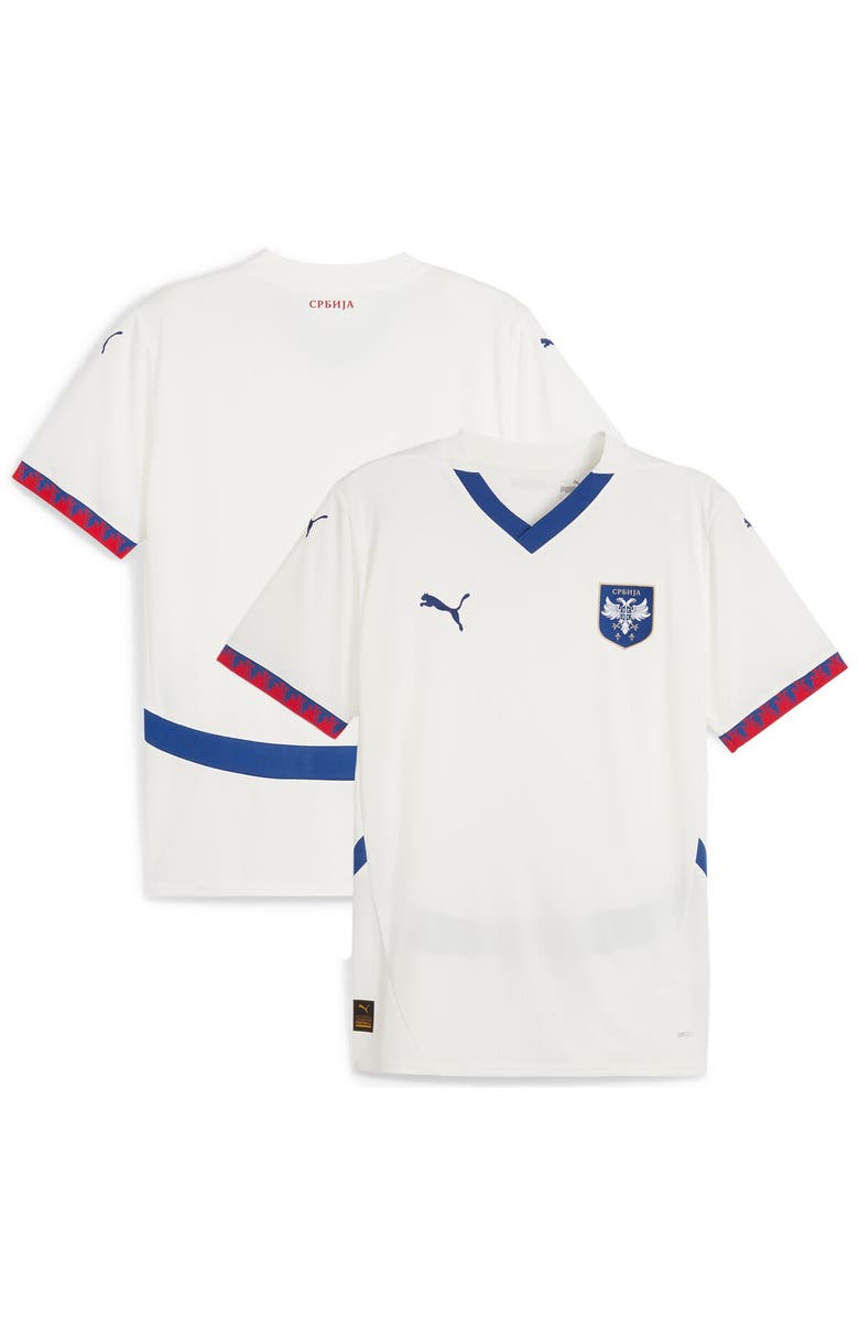 PUMA Men's Puma White Serbia National Team 2024 Away Replica Jersey, Main, color, White