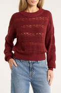 VERO MODA Lona Pointelle Cotton Blend Crop Sweater