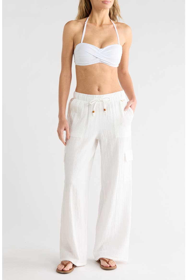 Gauze Cargo Pants, Main, color, WHITE