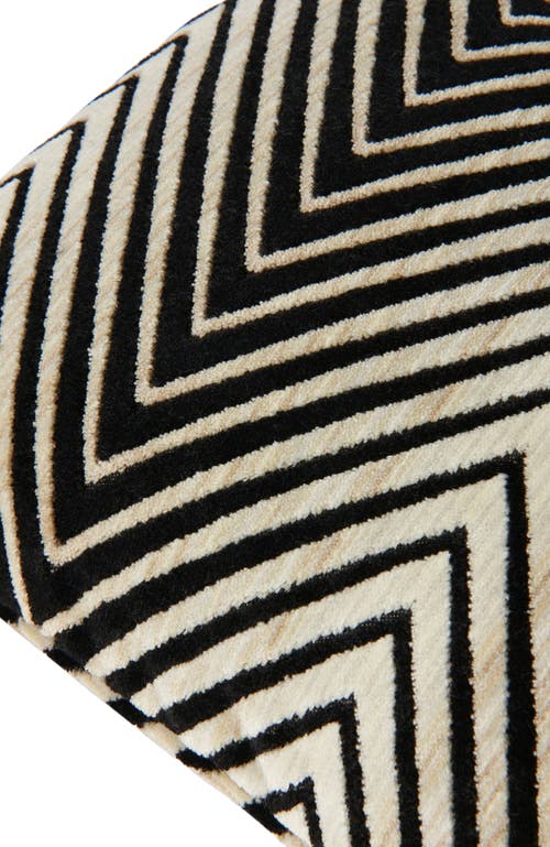Missoni Home Ziggy 30x60 Cm Viscose Blend Zigzag Cushion In Black