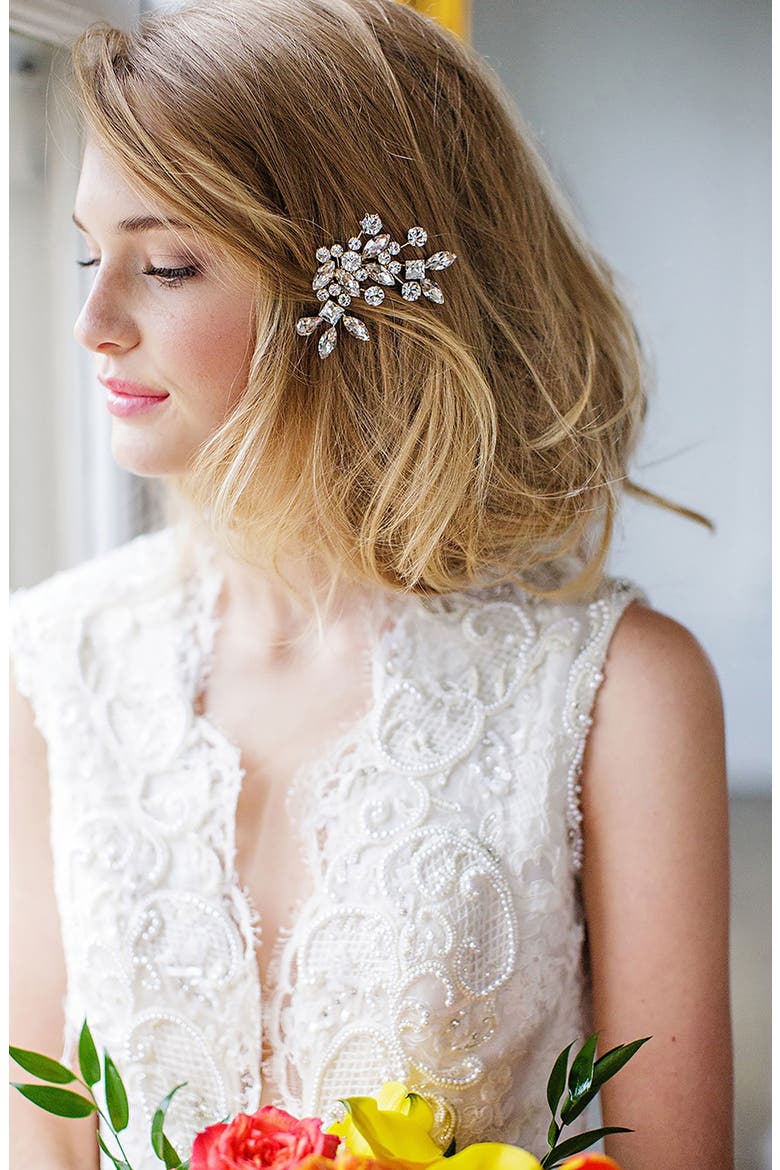 'Caprice' Jeweled Hair Comb, Main, color, GOLD