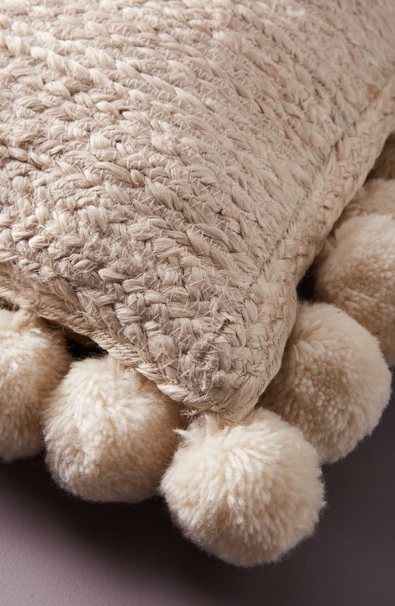 Anthropologie Home Anthropologie Pompom Jute Accent Pillow, Alternate, color,