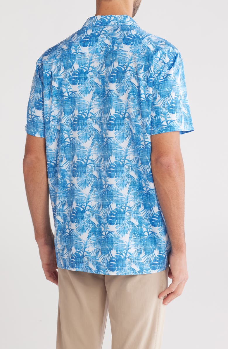 CONSTRUCT Duo Palm Print Camp Shirt, Alternate, color, Blue
