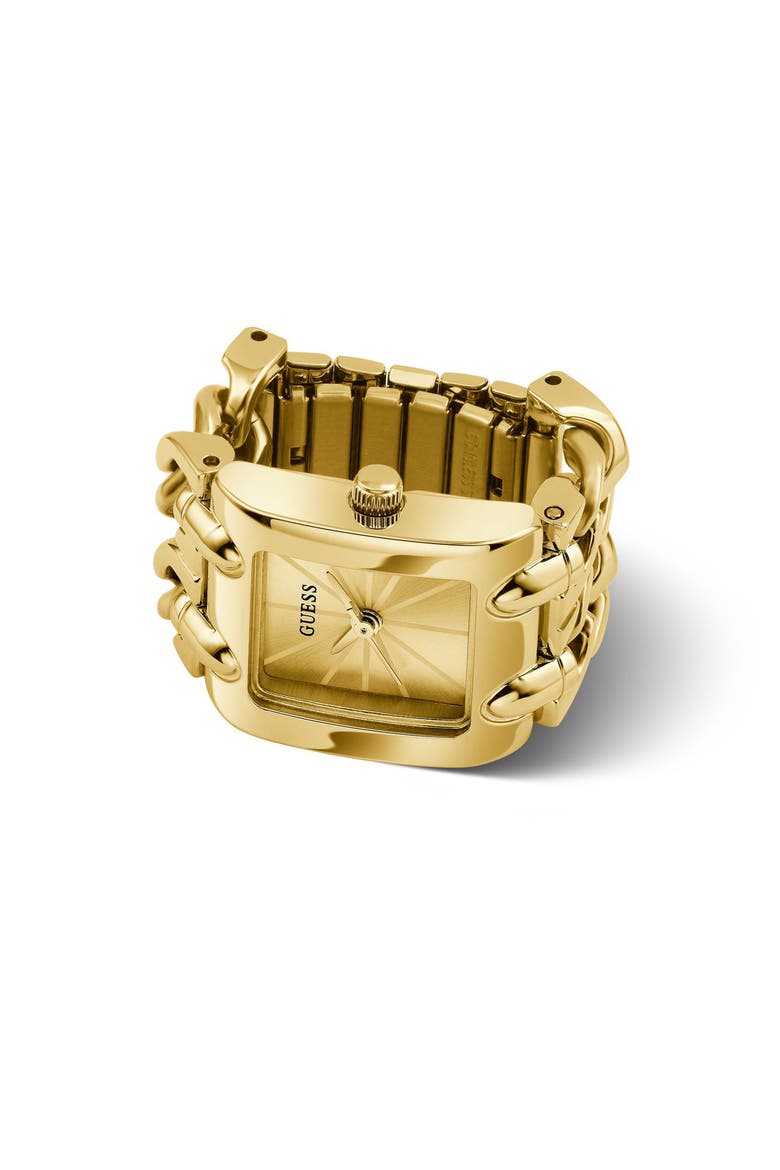 Rectangle Sunray Dial Ring Watch, 20mm, Main, color, GOLD-TONE