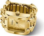 GUESS Rectangle Sunray Dial Ring Watch, 20mm