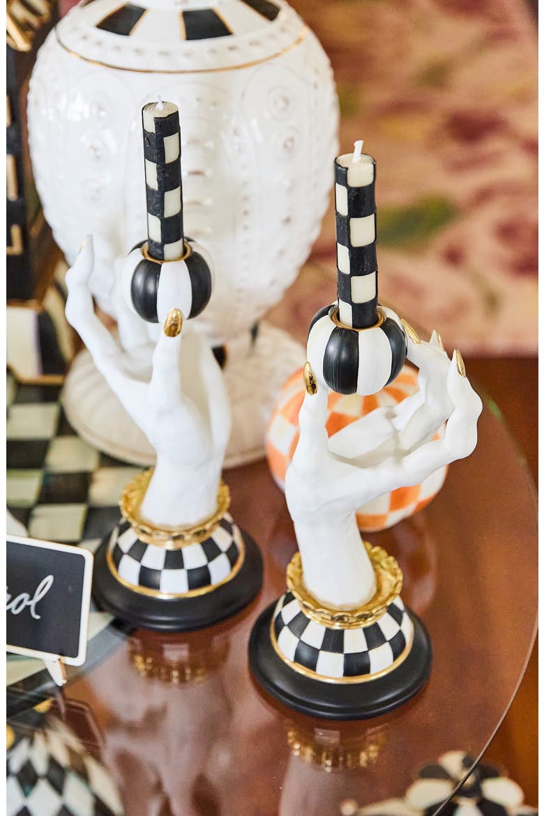 Haunted House Spooky Hand Candle Holder, Alternate, color, WHITE