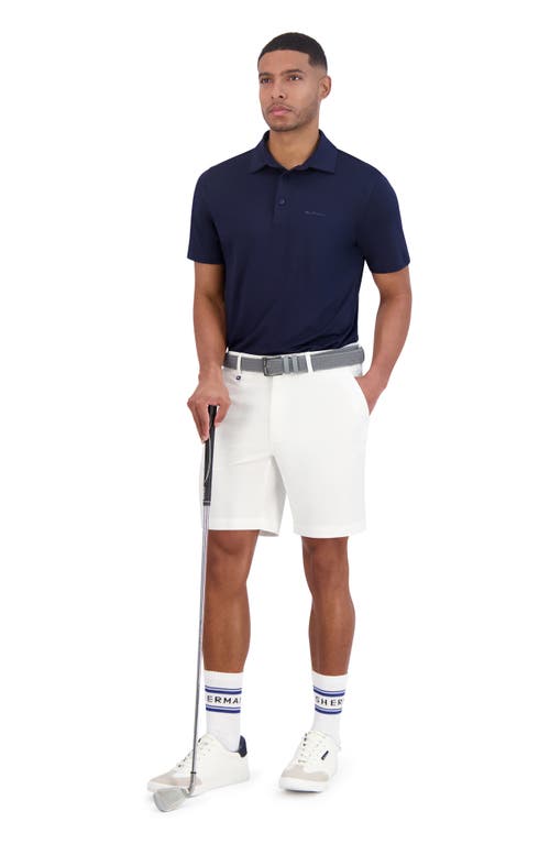 Ben Sherman Solid Tech Pique Sports Fit Polo In Blue