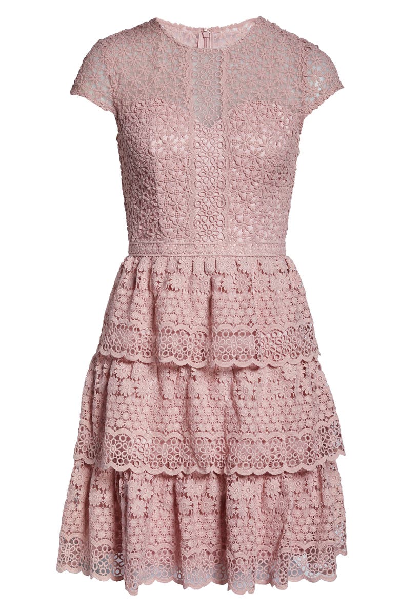 Chi Chi London Sloanie Embroidered Mesh Party Dress, Alternate, color,