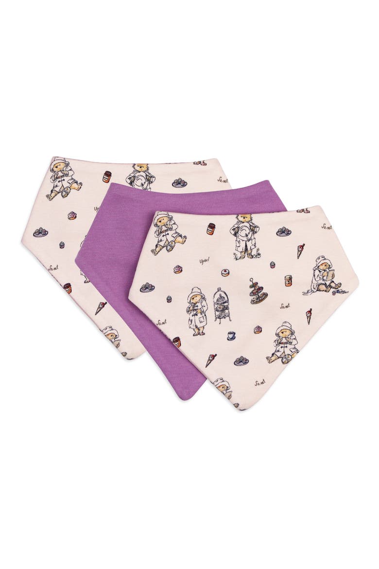 x Paddington© Assorted 3-Pack Organic Cotton Bandana Bibs, Main, color, SWEET PADDINGTON