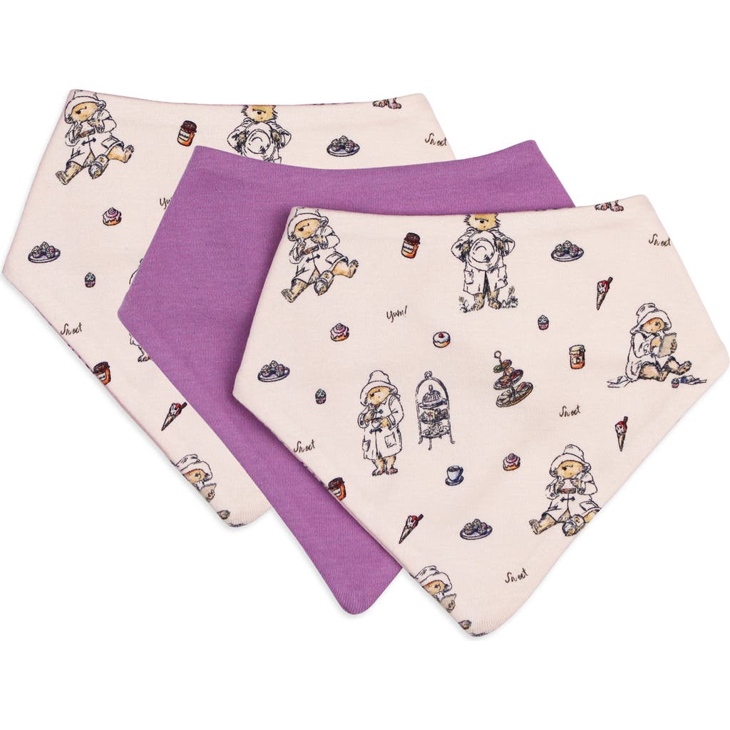 L'OVEDBABY L'OVEDBABY X PADDINGTON© ASSORTED 3-PACK ORGANIC COTTON BANDANA BIBS