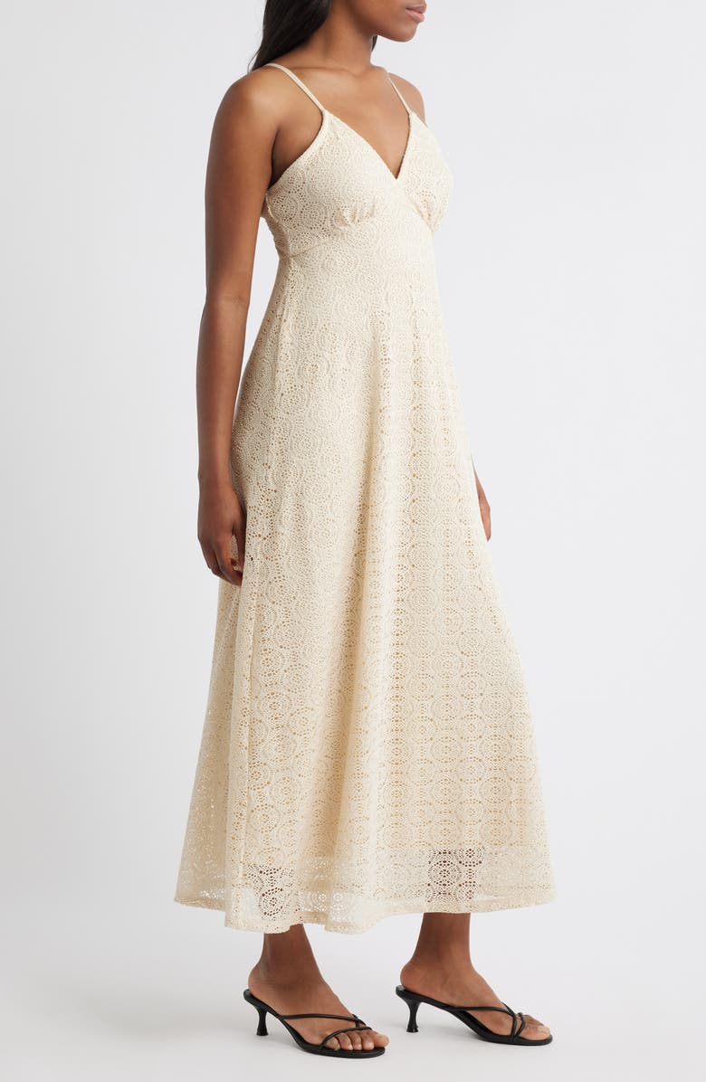 VERO MODA Maya Lace Sleeveless Maxi Dress, Alternate, color, Birch